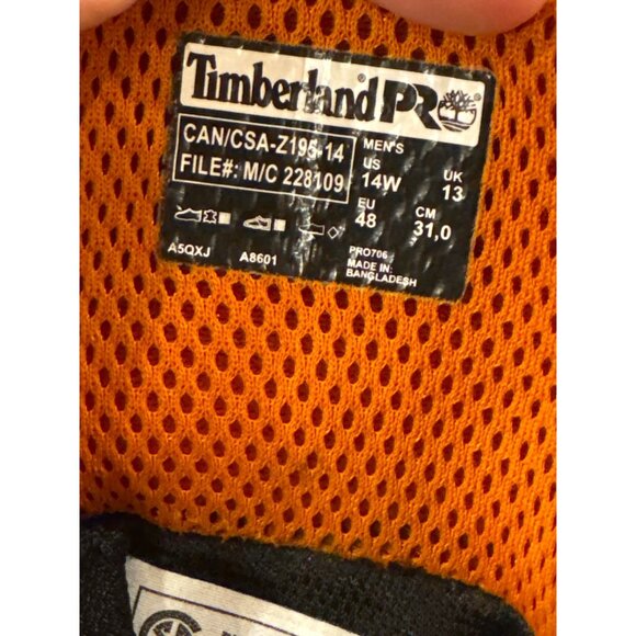 Timberland Pro Composite Toe Mens Work Boots Size 14W Black & Orange Durable Des - Picture 3 of 12